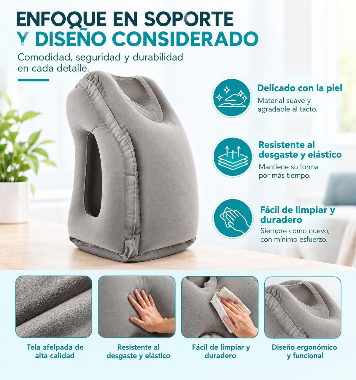 Almohada de viaje para dormir sentado sin dolor de cuello