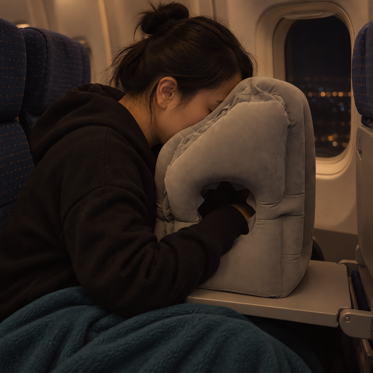 Almohada de viaje para dormir sentado sin dolor de cuello